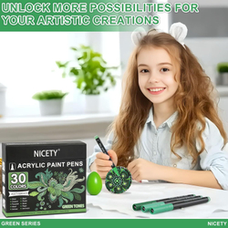 NICETY акриловые маркеры 0,7 мм, 30 шт, Green