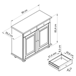 Тумба Лена двухдверная (нижняя часть буфета), прозрачный лак