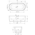 Акриловая ванна Cezares Metauro 180x80 METAURO-INT-Central-180-80-60-W-MATT Белая матовая без гидромассажа