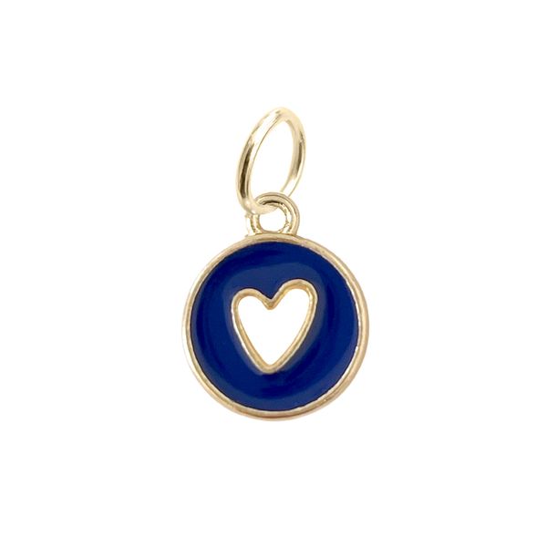Подвеска Сердце круглая с эмалью