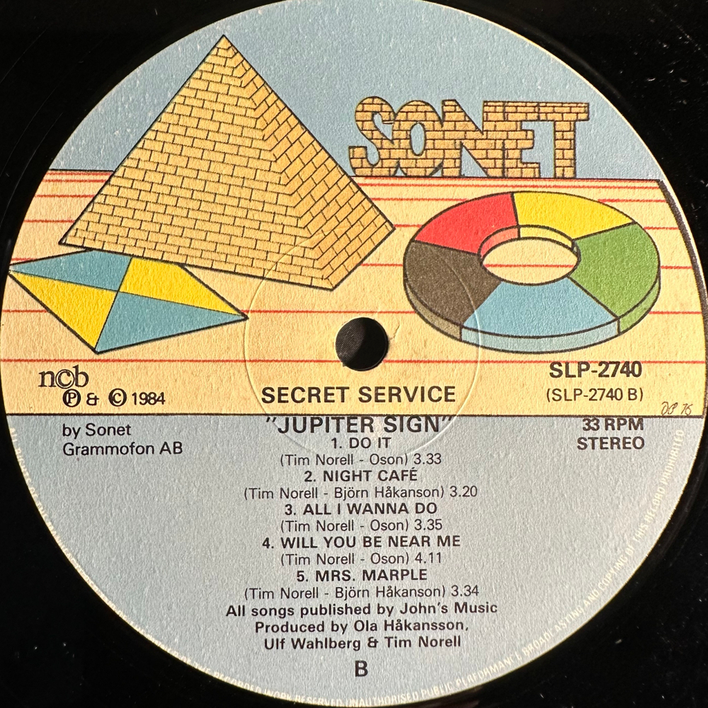 Secret Service - Jupiter Sign (Скандинавия 1984г.)