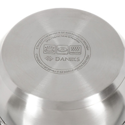 Кастрюля нерж, 6.5 л, с крыш, Daniks, Мальта, GS-01345KS-24CA, индукц