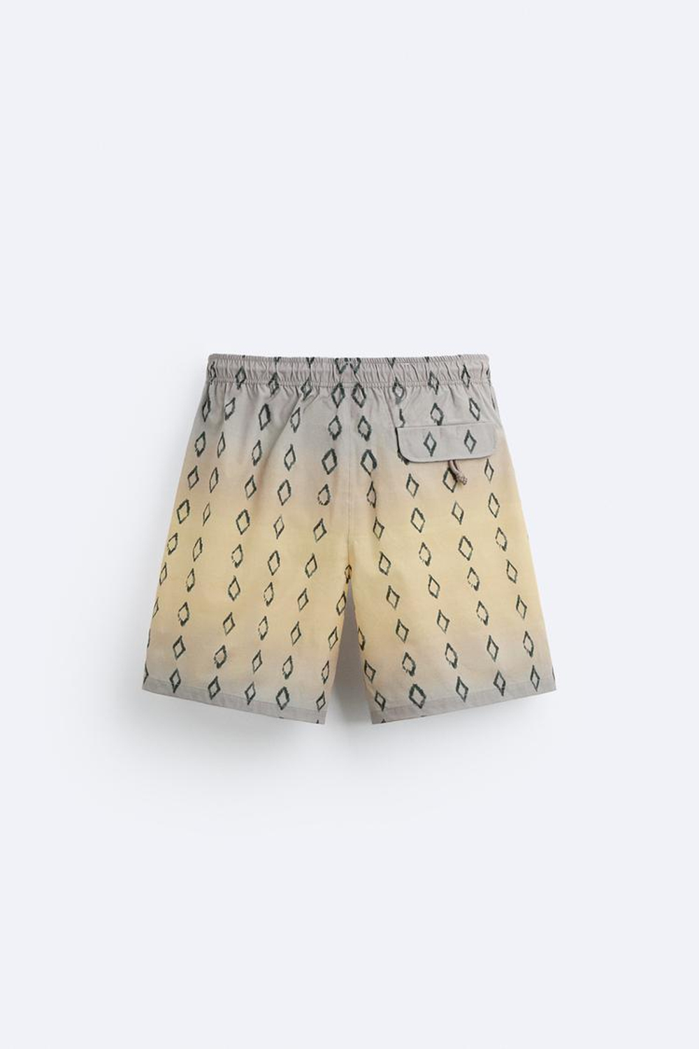 ZARA ДЛИННЫЕ ПЛАВКИ С ПРИНТОМ С ЭФФЕКТОМ ОМБРЕ, ПАСТЕЛЬНО-ЖЕЛТЫЙ