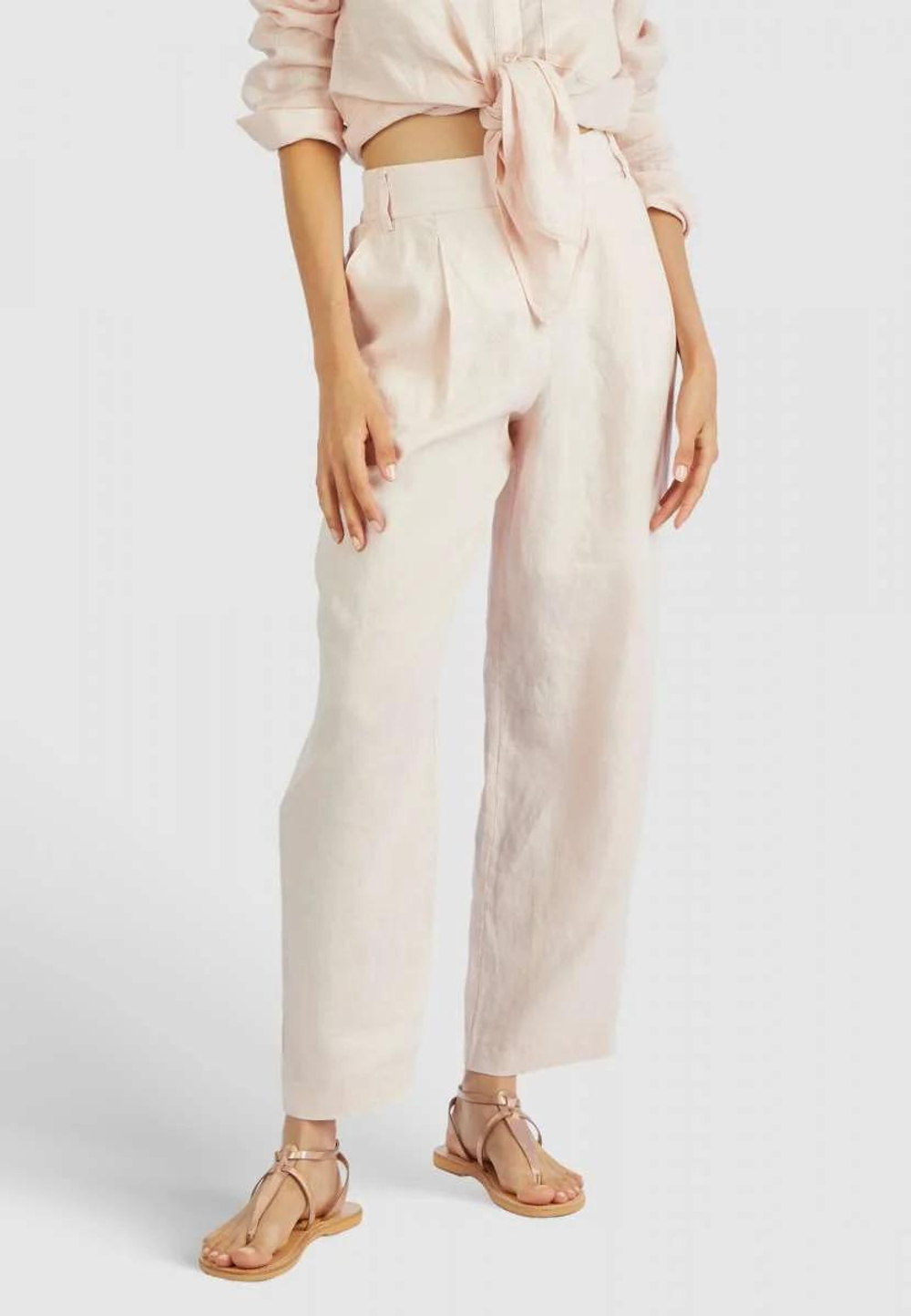 Брюки MARC AUREL 91694 пудра лен