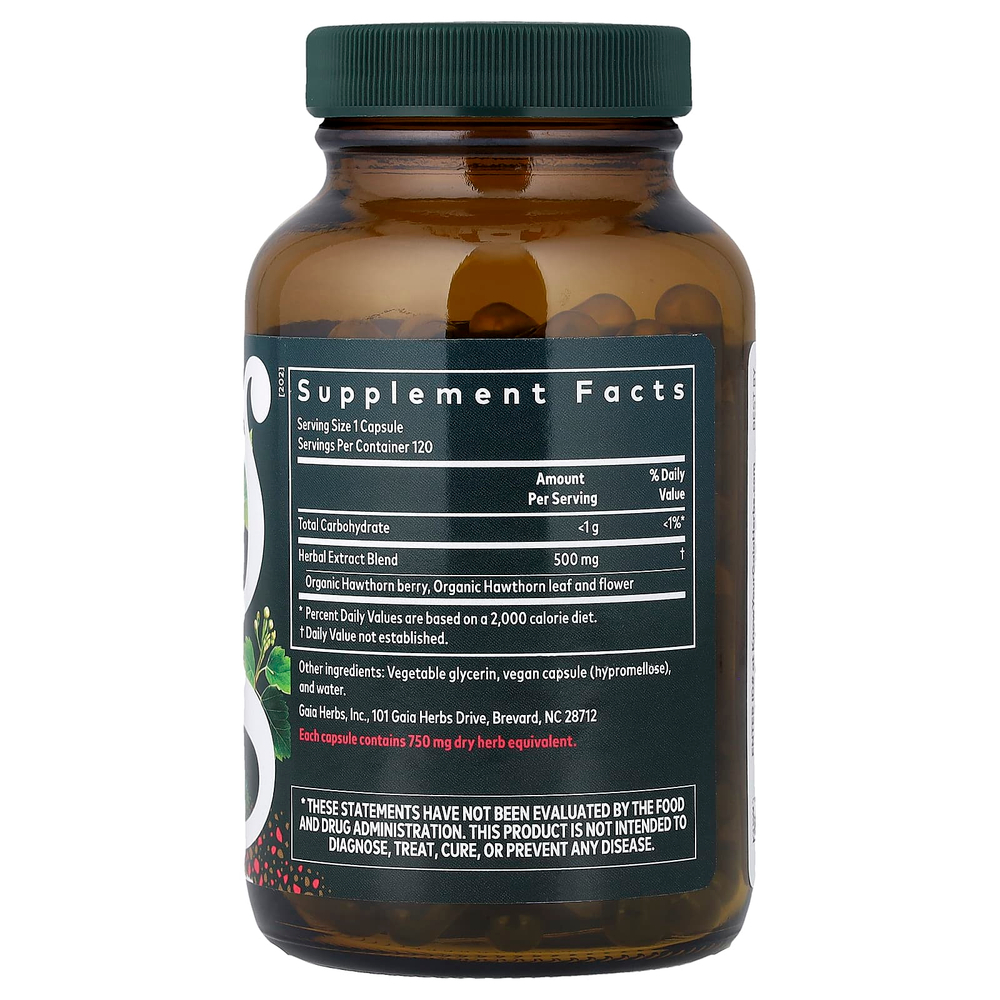 Gaia Herbs, Hawthorn Supreme, 120 капсул Liquid Phyto-Caps (500 мг в 1 капсуле)