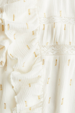 H&M Блузка с рюшами, кремовый