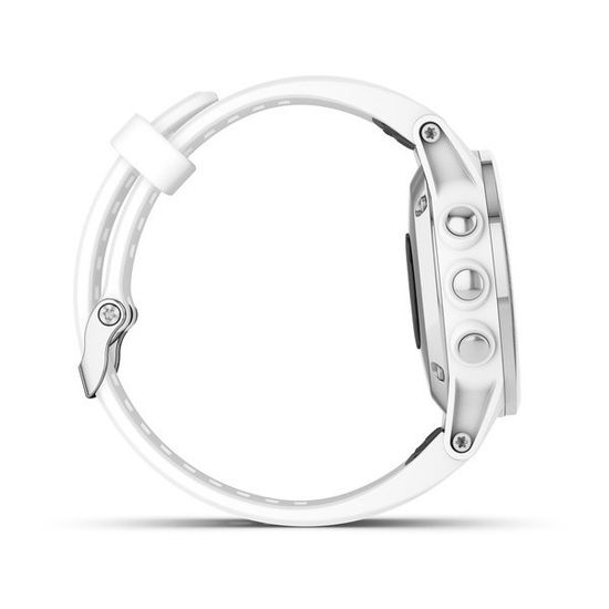Компактные мультиспортивные часы Garmin Fenix 5S Plus Sapphire - белые с белым ремешком 010-01987-01