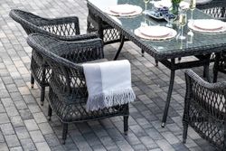 "Амароне" обеденная группа из искусственного ротанга на 6 персон, цвет графит