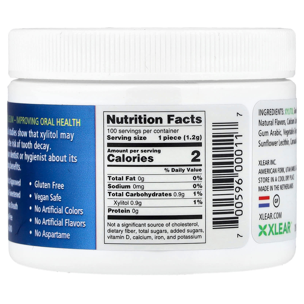 Xlear, Spry®, Dental Defense System, жевательная резинка без сахара, натуральная перечная мята, 100 шт.
