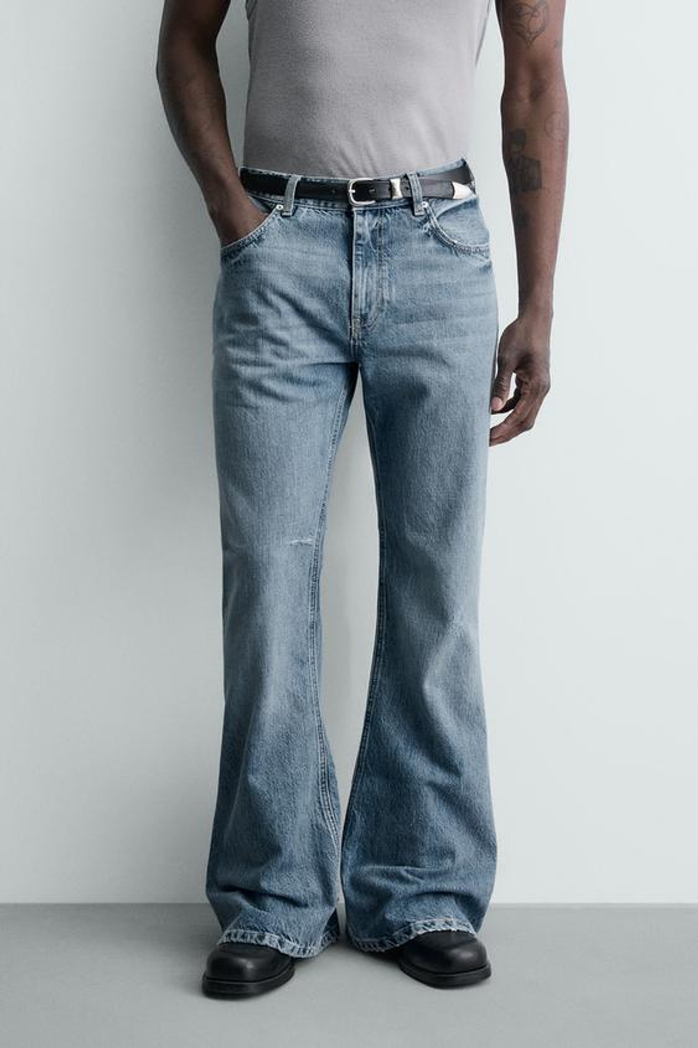 ZARA ДЖИНСЫ FLARE FIT, ГОЛУБОЙ