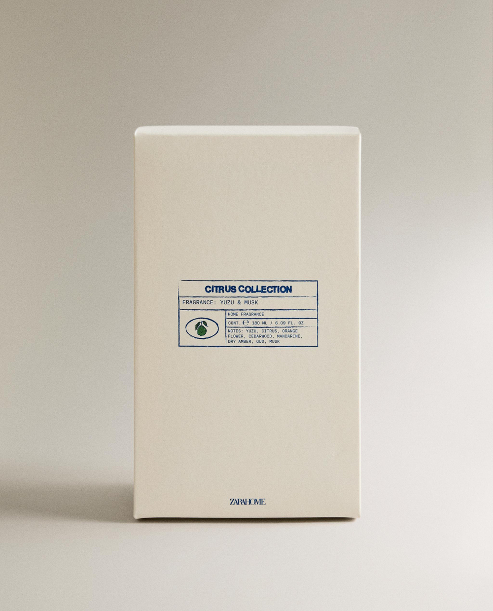 Zara Home Аромадиффузор Yuzu & Musk 180 мл, тростниковые палочки микадо, аромат свежий цитрусовый, Горчичный