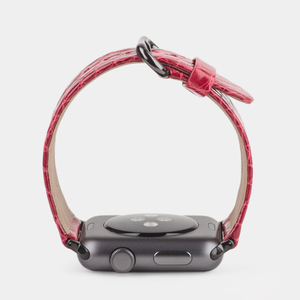 Ремешок для Apple Watch 44/45/46 mm из кожи аллигатора, цвета красный лак