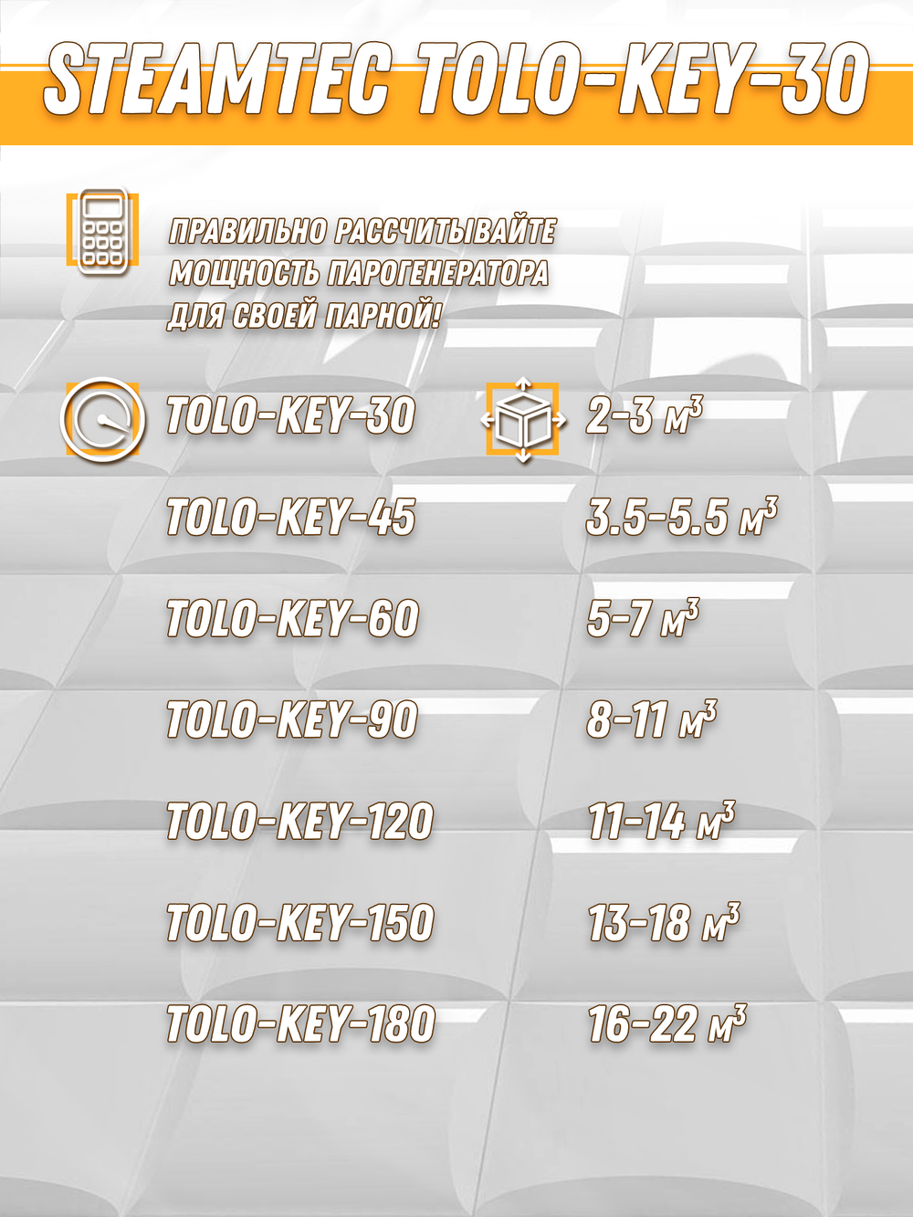Steamtec TOLO KEY 30 - 3 кВт (ВЛАГОСТОЙКИЙ модуль управления), парогенератор для хамама и турецкой бани