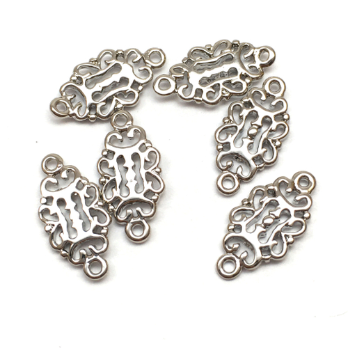 Коннектор "Узор" 13х6 мм, родий