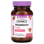Bluebonnet Nutrition, Earth Sweet®, жевательные таблетки, мелатонин, малина, 1 мг, 120 жевательных таблеток