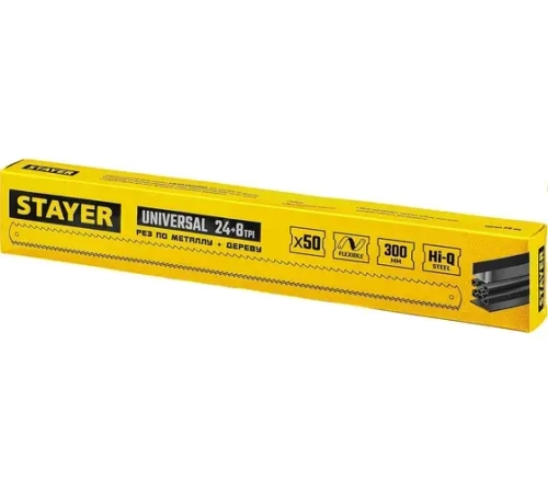 Полотно ножовочное стандарт дерево/металл STAYER (25/300мм)