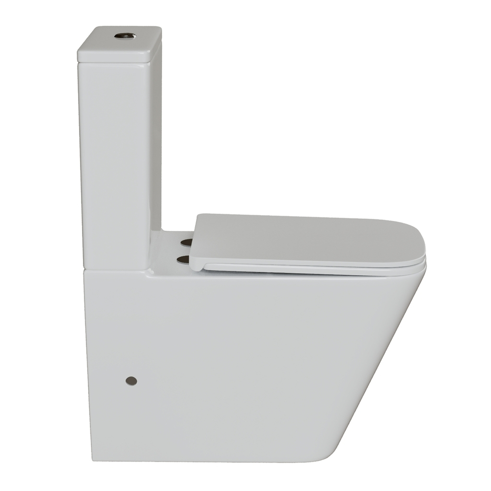 Унитаз-компакт безободковый WAVE SQUARE Tornado1.0, гор,ниж,2-кн.арм,сид.дюро,м/л,быстр,БЕЛЫЙ глянец