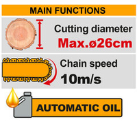 Цепная аккумуляторная пила 20В, BL 300 мм (12") без АКБ и ЗУ INGCO CGSLI20126 INDUSTRIAL