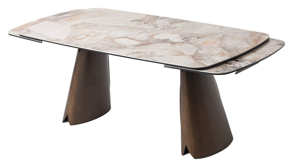 Стол М-City DISAUR Имберт (Imbert) 180 Патагония (Gloss Patagonia), керамика, Медный Брашированный