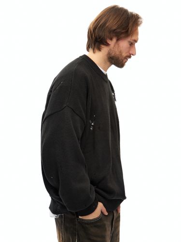 Черный хлопковый джемпер с перфорацией Votus