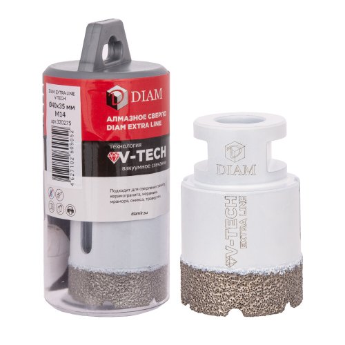 Коронка алмазная DIAM 40х35 М14 Extra Line V-TECH   320275