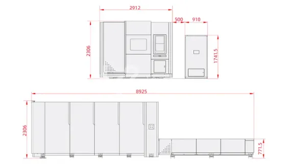 Лазерный станок HGTECH SMART3015PRO 12 кВт с защитной кабиной и сменным столом для резки листов металла