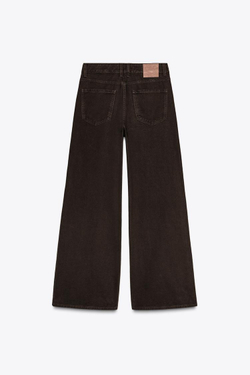 ZARA ДЖИНСЫ Z1975 WIDE LEG С ВЫСОКОЙ ПОСАДКОЙ, КОРИЧНЕВЫЙ