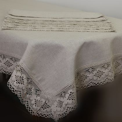 Скатерть 180x280 и 12 салфеток Old Florence Corda натуральные