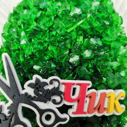 Стеклянная крошка ЗЕЛЕНОЕ фракция 7-15 мм (100 г)