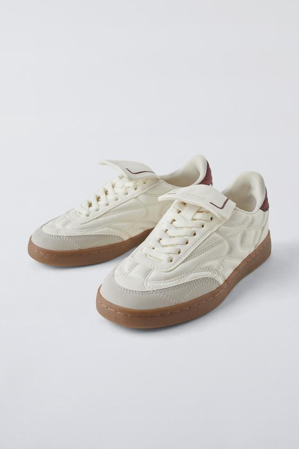 ZARA КРОССОВКИ С ЯЗЫЧКОМ, БЕЛЫЙ