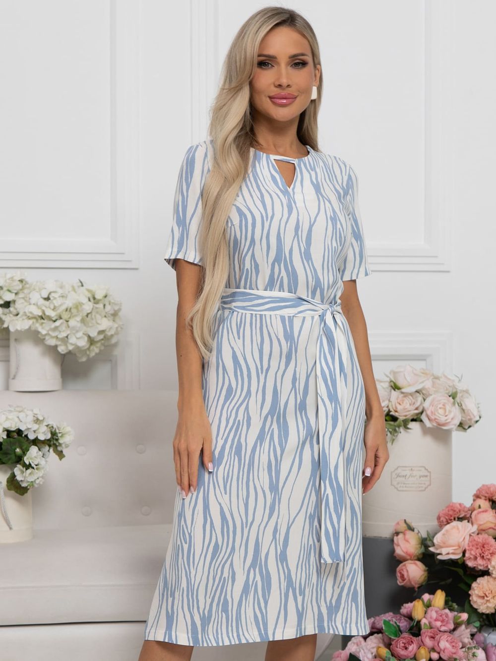 Платье Тесса (бело-голубое) П15930-45М LT Collection