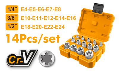 Набор торцевых головок 14 шт E-профиль INGCO HKTETS0114 INDUSTRIAL