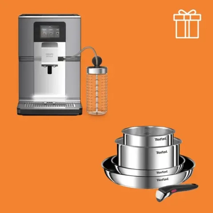 Автоматическая кофемашина KRUPS EA875E10 + Набор посуды Ingenio Emotion из 5 предметов L897S574 в подарок