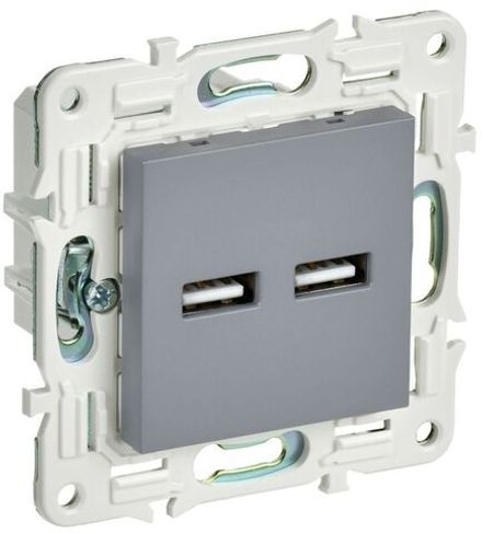 Розетка USB A+A 3.1А SKANDY SK-R15Gr сер. IEK SK-U21-D31-K03