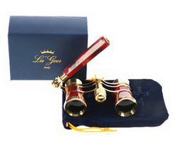 Бинокль театральный La Geer 3x25 (098704), красный с черными вкраплениями - фото 1