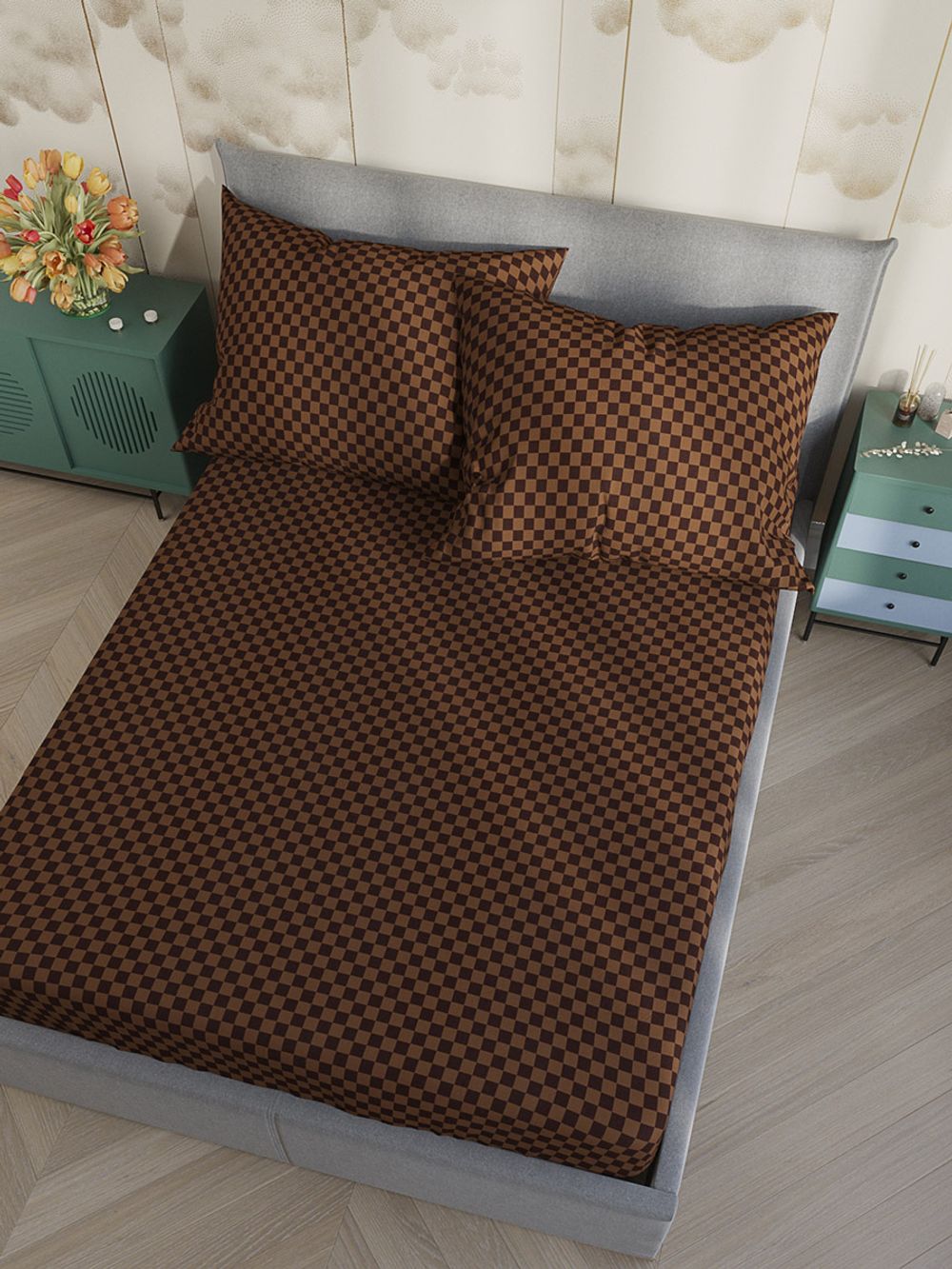 Простынь на резинке Сказка "Roger" 160х200 см, поплин