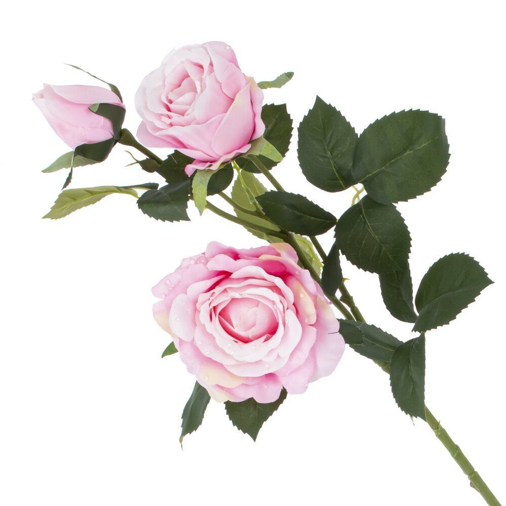 GAEM Цветок искусственный с каплями росы "Роза", L12 W11 H78 см