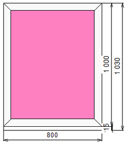 Пластиковое окно 1000 х 800 ТермА Эко с глухой створкой