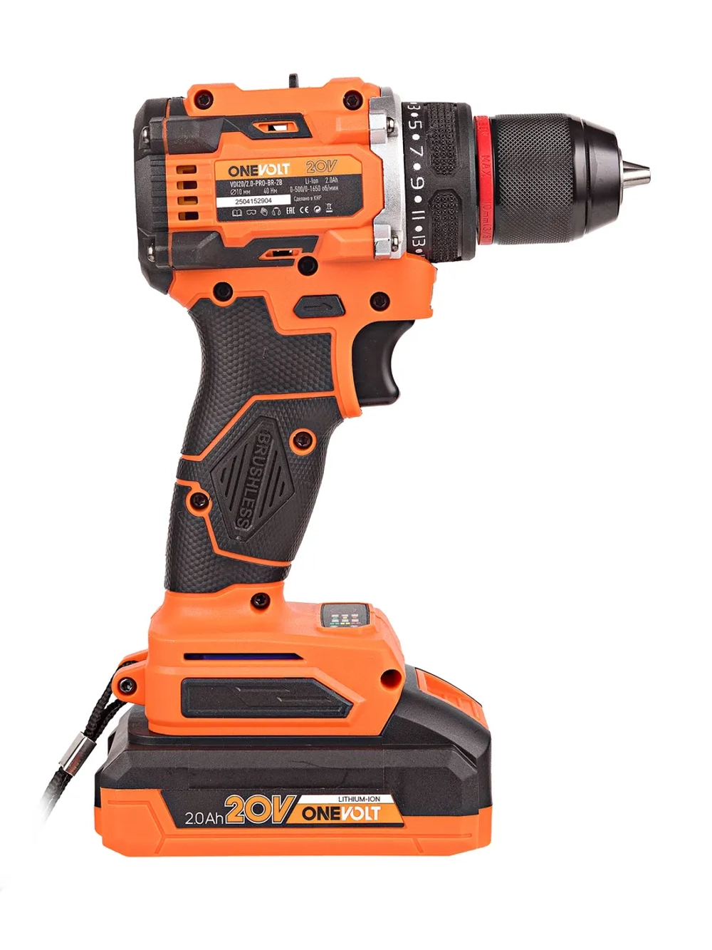 ONEVOLT Шуруповерт аккумуляторный бесщеточный 40Hm 46 предметов