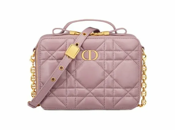 Сумка Dior Box Dior Caro на цепочке светло-розовый
