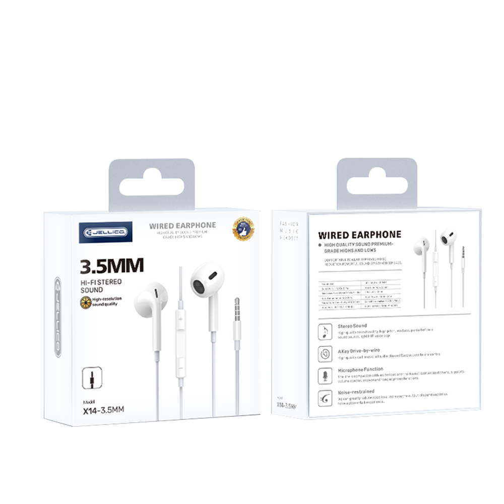 Наушники проводные JELLICO X14 3.5mm (White)