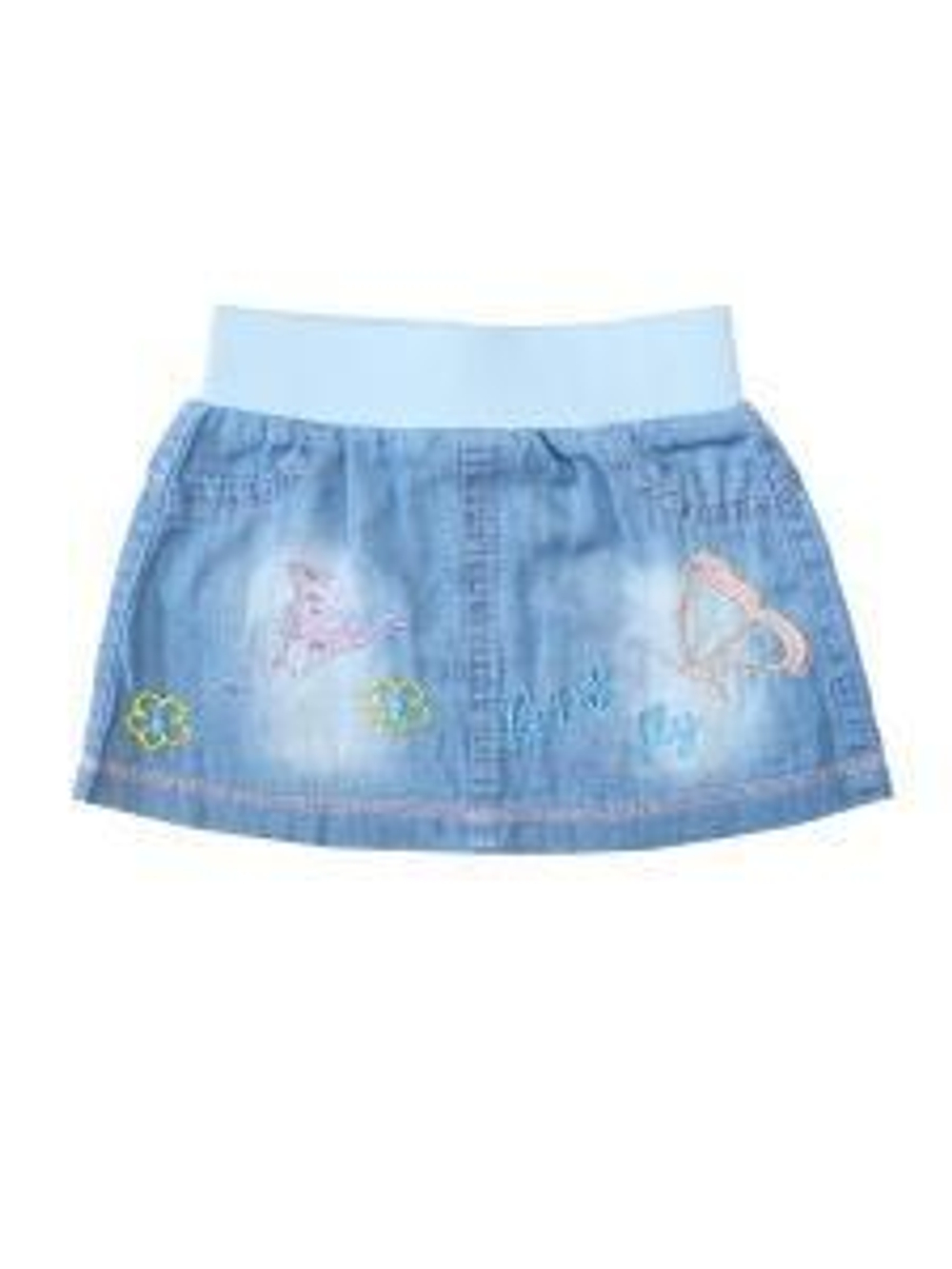 Юбка для девочки джинсовая 98 р-р голубой, пояс голубой (Bonito)
