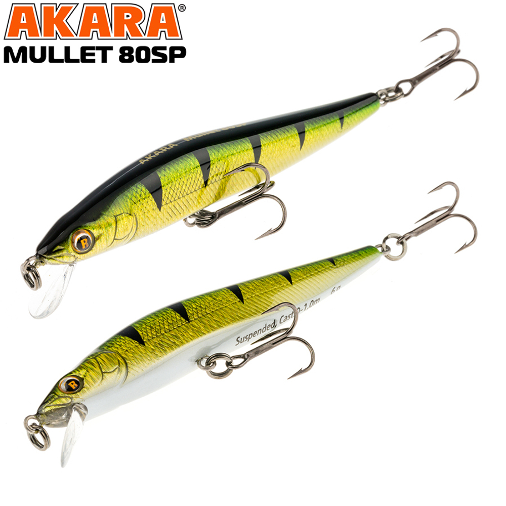 Воблер Akara Mullet 80SP 6,0 гр. (3/14 oz 3,1 in) A18