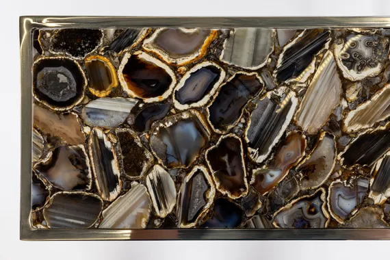 Кофейный столик Black Agate silver L