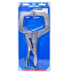 KING TONY (6625-11) Зажим с фиксатором 280 мм, С-образный, с подвижными губками