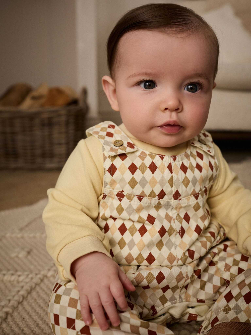 Комбинезон и боди в комплекте для малышей Next E47-396, Светло-желтый, Бежевый