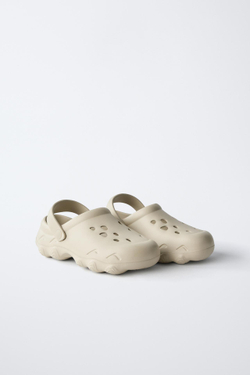 ZARA ПРОРЕЗИНЕННЫЕ САБО, ЭКРЮ