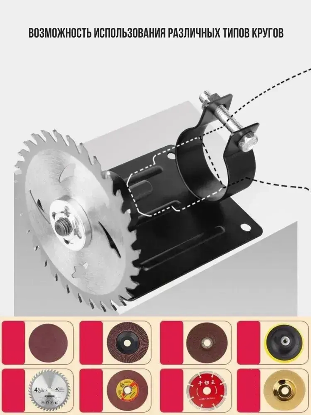 Мини станок для пильного точильного или отрезного диска из электродрели с 1 диском