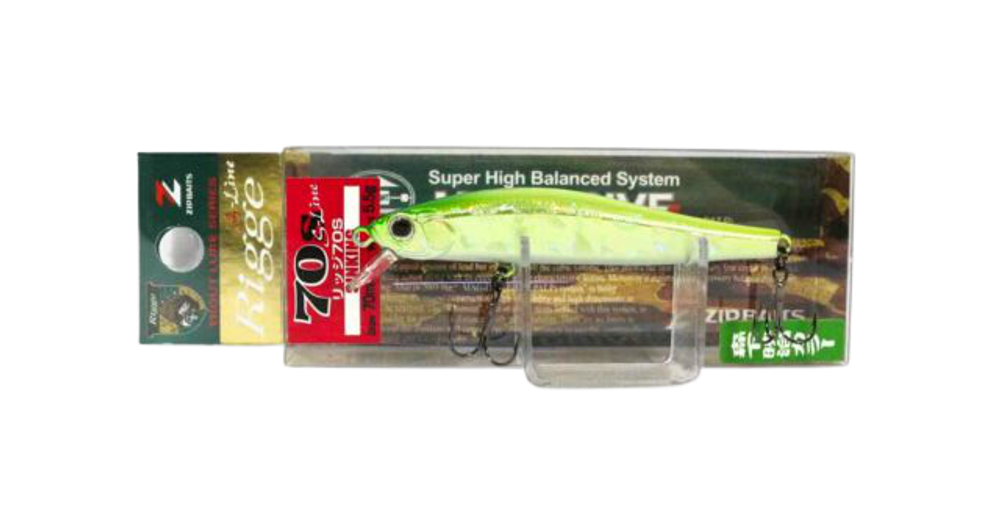 Воблер ZipBaits Rigge 70S 317 E.M Shiny Lime