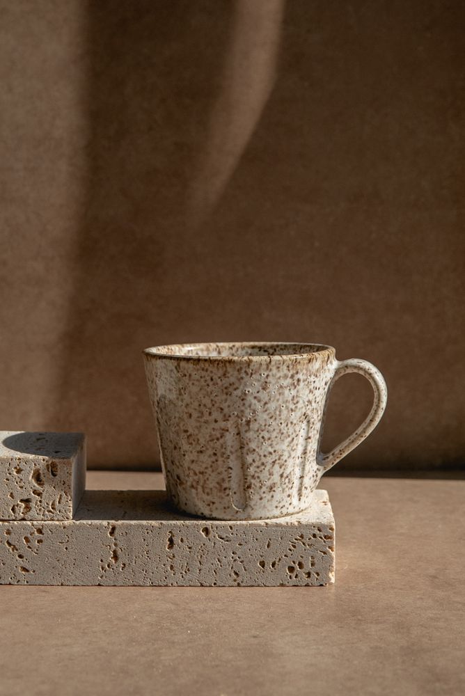 Кружка крапинка, полоска / White Clay ceramics